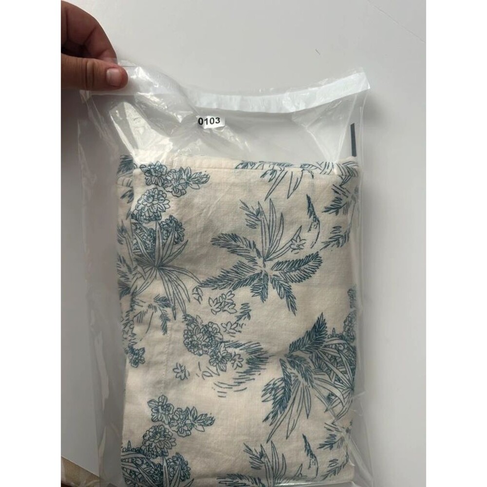 Carve Designs Linen Camp Shirt Scenic Palm Print Transitional Layering Piece - Picture 8 of 8